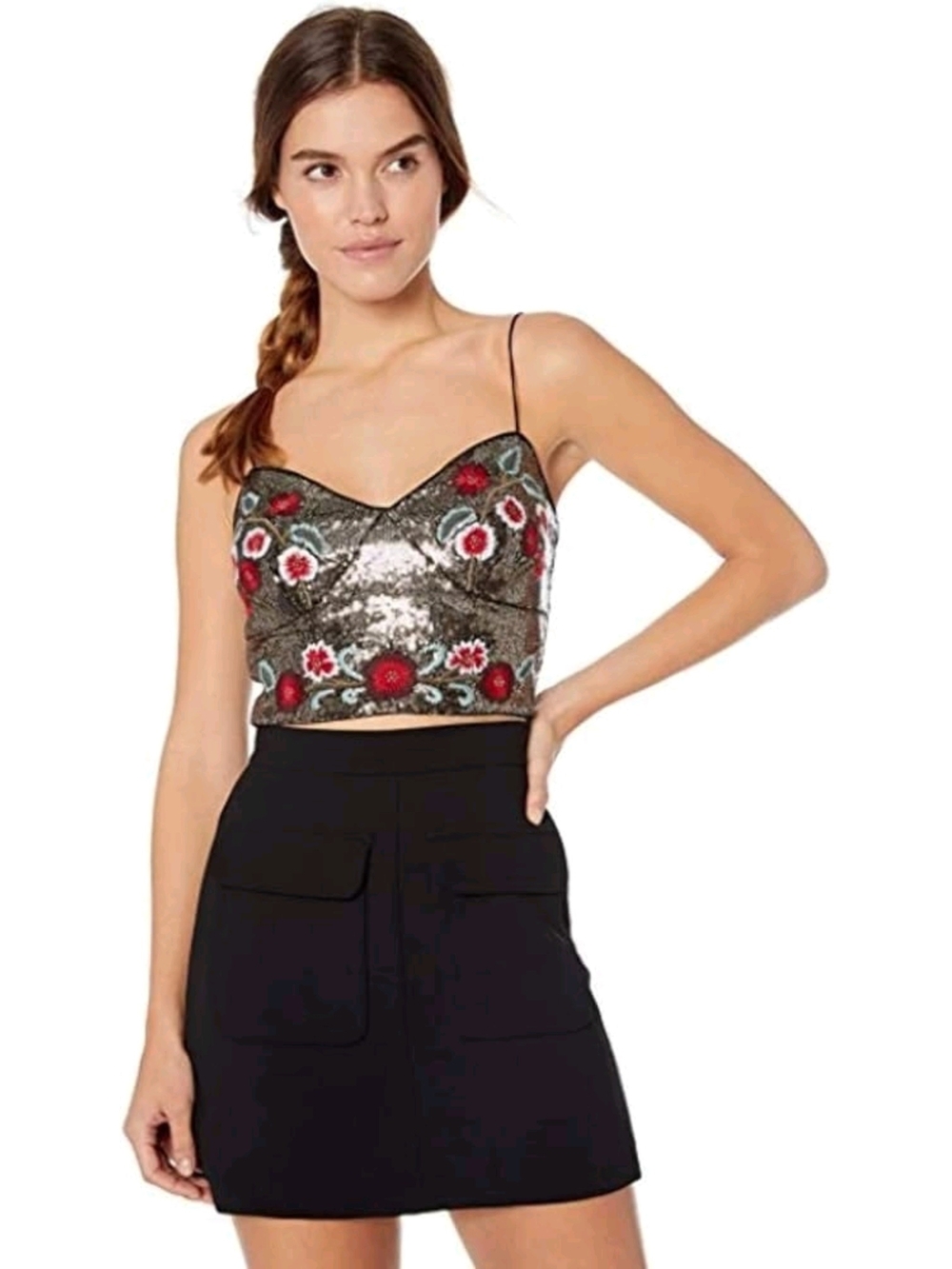 NWT! Guess Topeka Embroidered Bustier Crop Top